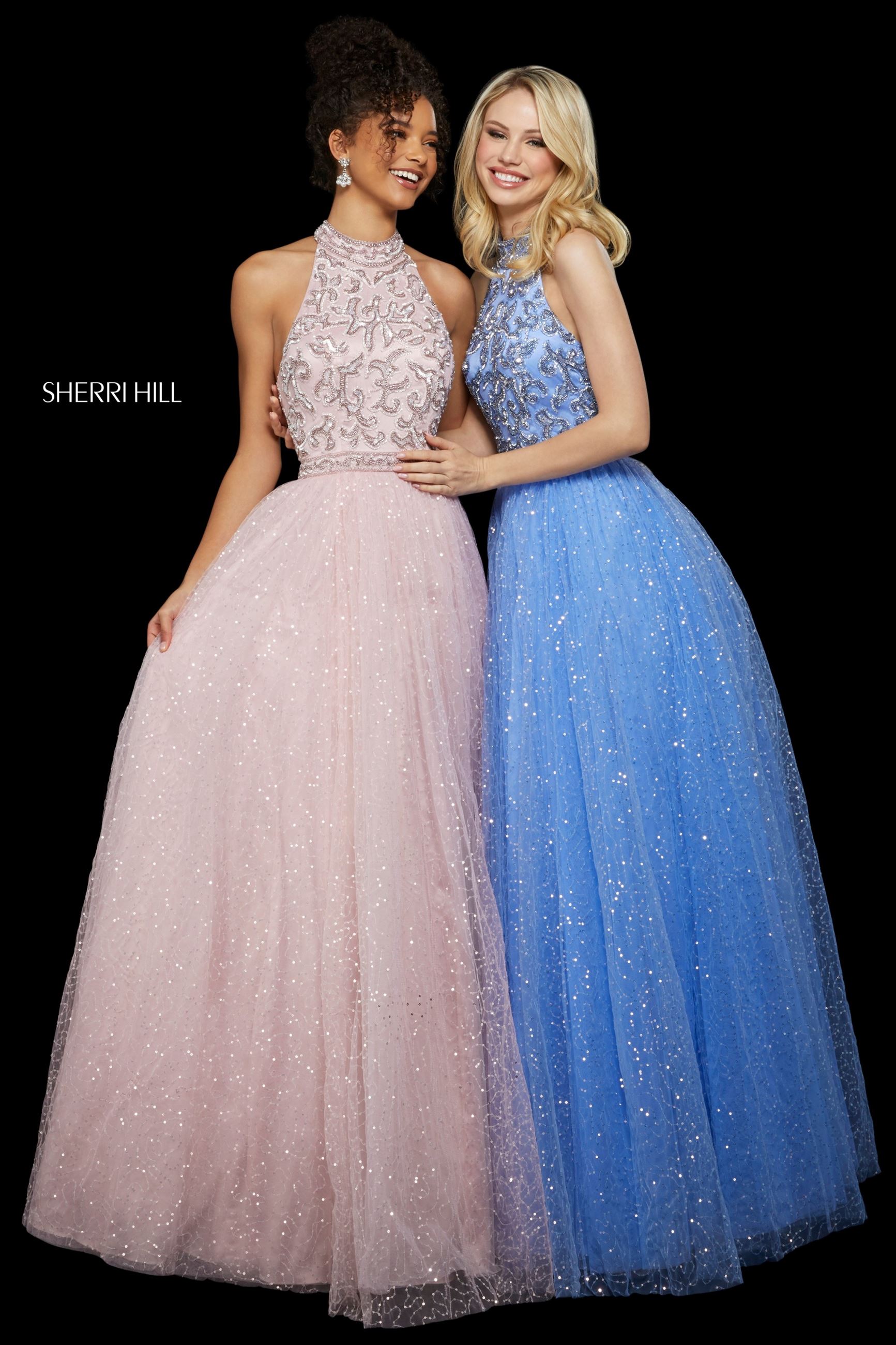 Models wearing prom dresses